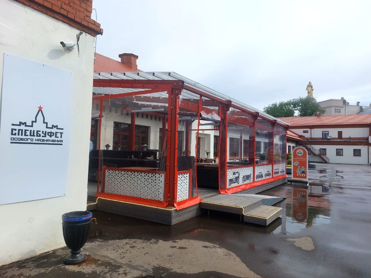 ПВХ шторы для летней террасы кафе в Нижнем Кисляе